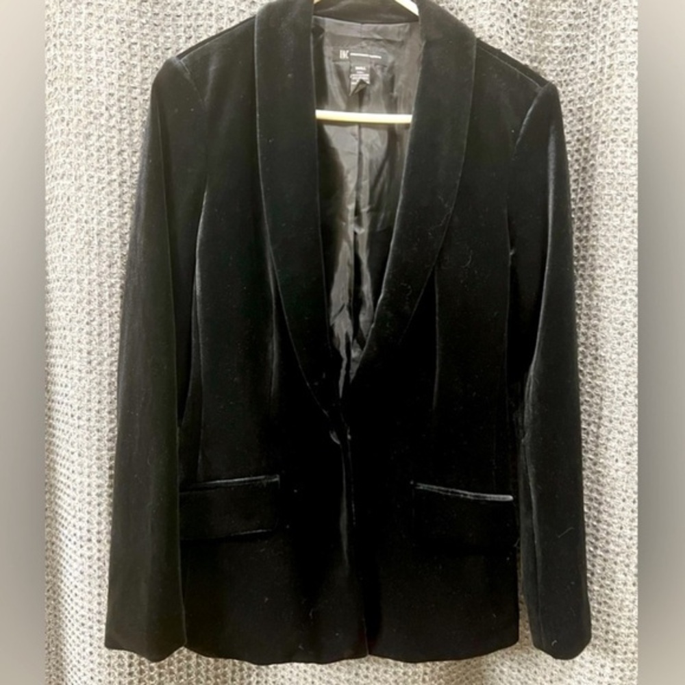 INC black velvety velour blazer